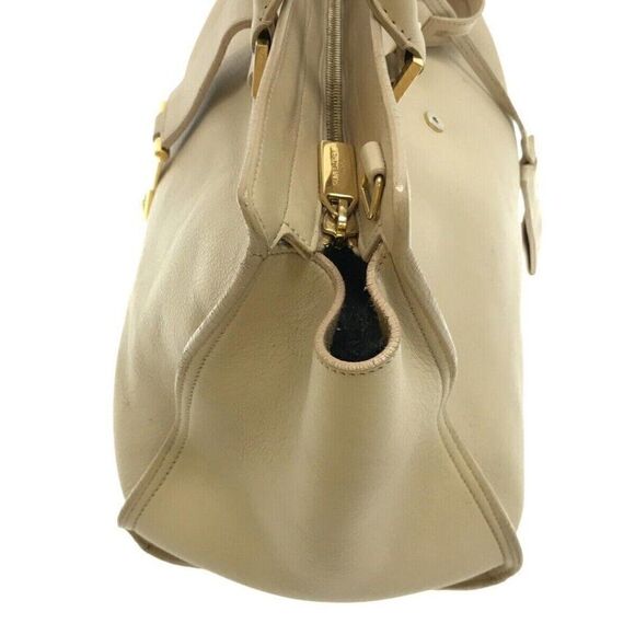 SAINT LAURENT PARIS Y Line/Petit Cabas Beige Leather Handbag - Picture 10 of 14